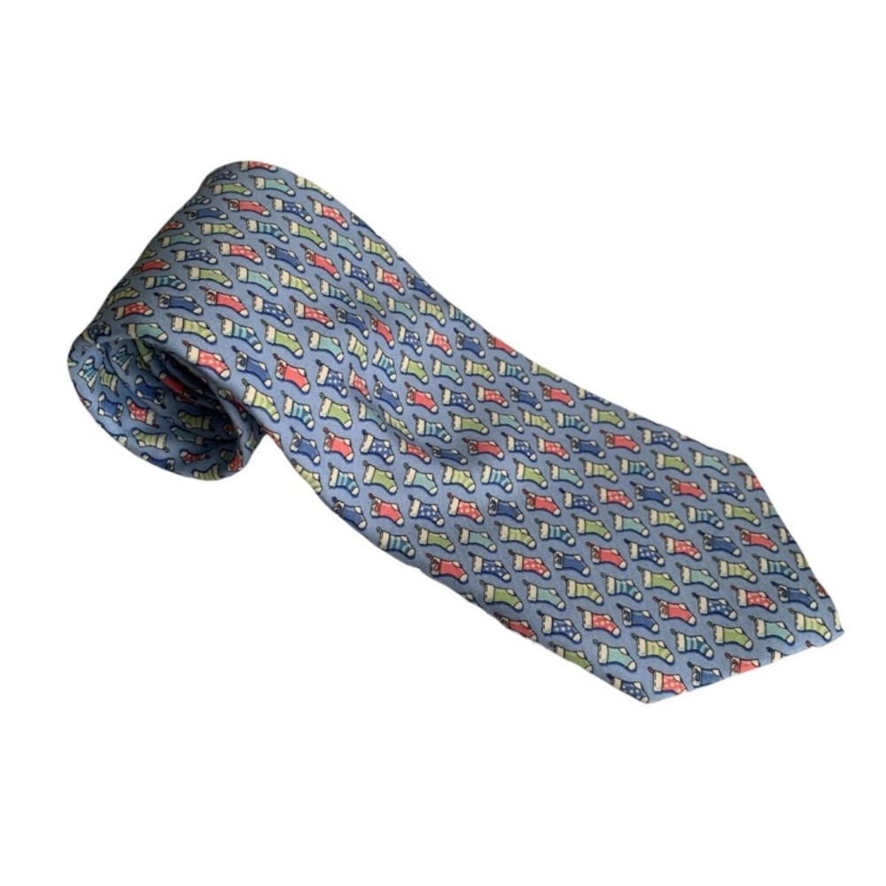 Vineyard Vines Men’s Tie Colorful Christmas Stocking Pattern 3.5” x 57.5” USA